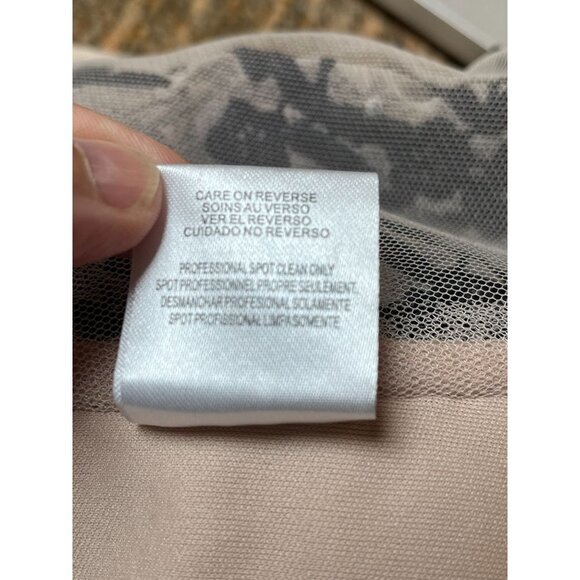 Y2K Corset Bustier Illusion Crystal Mesh Tulle Crop Top Embroidered Black Beige - Picture 10 of 11